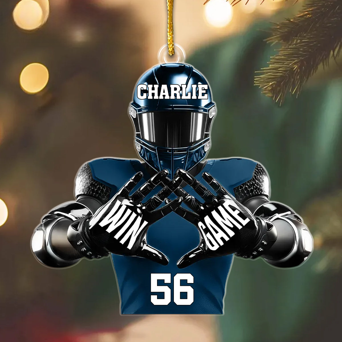 Football Player Football Win Game - Personalized Acrylic Ornament - Christmas Gift For Football Player