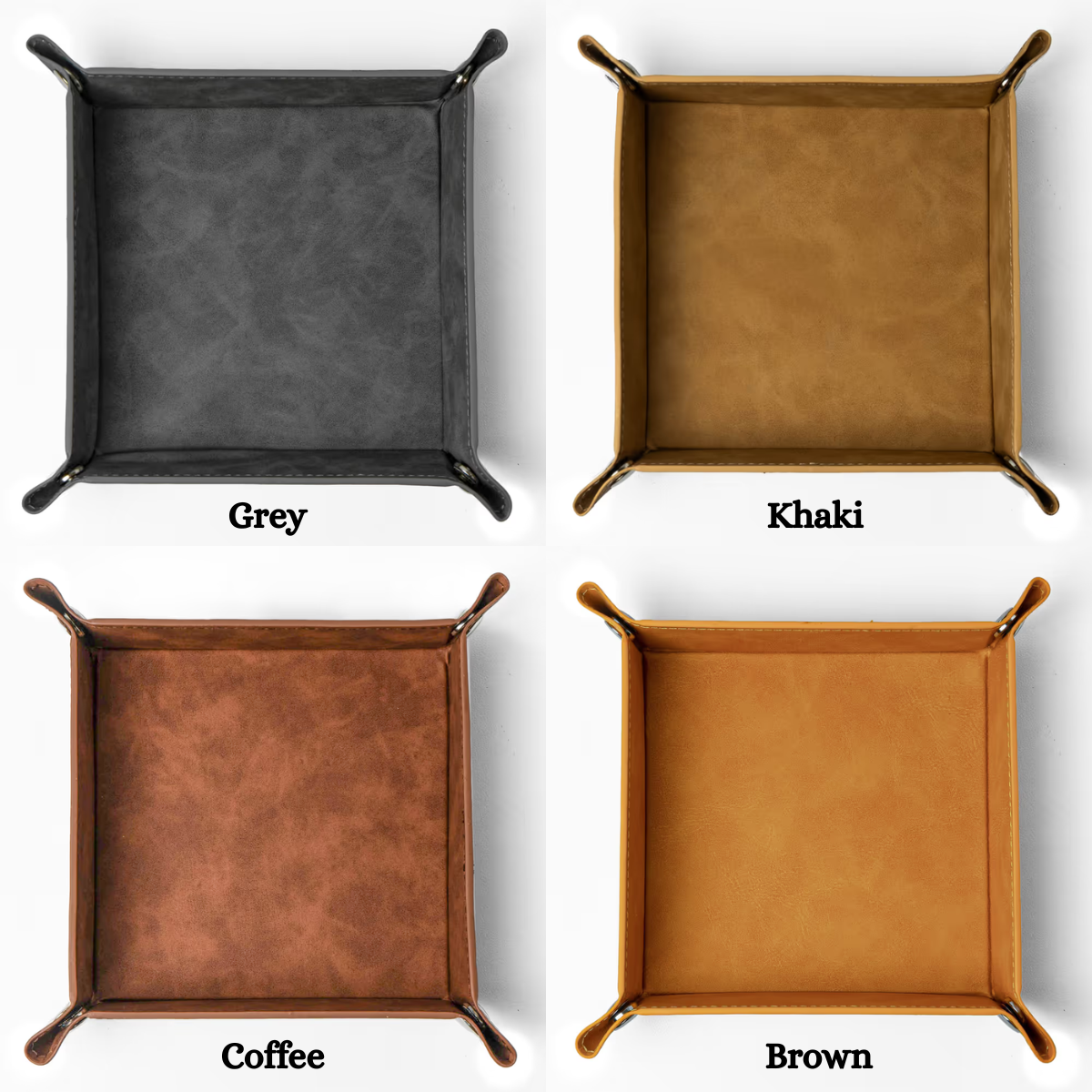 Personalized Leather Tray, Engraved Vegan Leather Valet Tray, Christmas Gifts, Custom Catch All Tray, Father's Day Gifts, Graduation Gifts