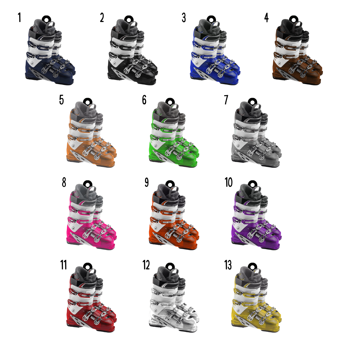 Winter Skiing Boots Personalized Christmas Ornament, Gift For Skiing Lovers