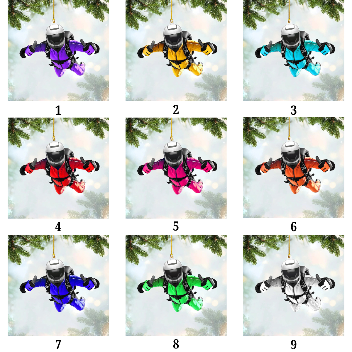 Personalized Skydiving Christmas Ornament, Gift For Skydiving Players, Skydiving Lover