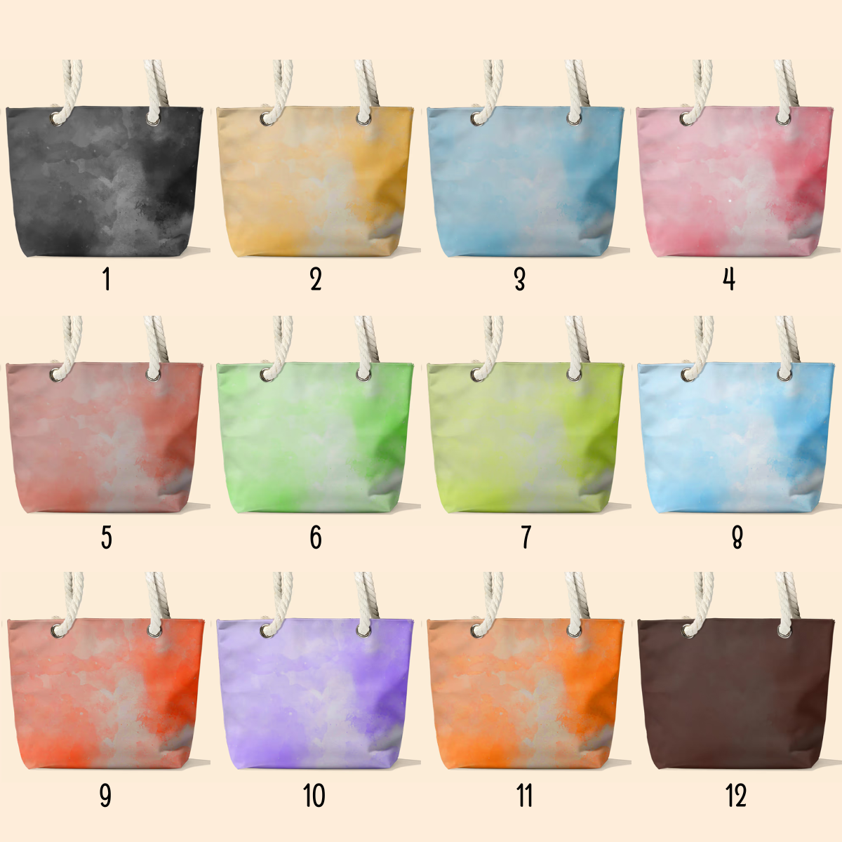 Custom Pet Portrait & Name Watercolor Style - Personalized Beach Bag - Summer Gift For Dog, Cat Lover