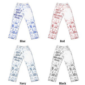 Chinoiserie Toile Just A Girl Who Loves Books - Personalized Pajama Pants - Gift For Book Lovers, Bookworm Gift
