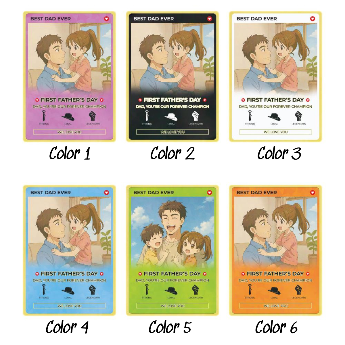 Personalized Anime Acrylic Block for Dad - Father's Day Gift - Custom Trading Card Style Photo Gift from Kids or Wife