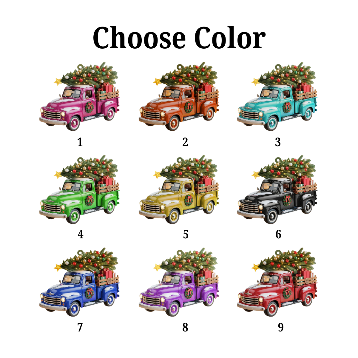 Truck Christmas Personalized Christmas Acrylic Ornament, Christmas Gift For Family