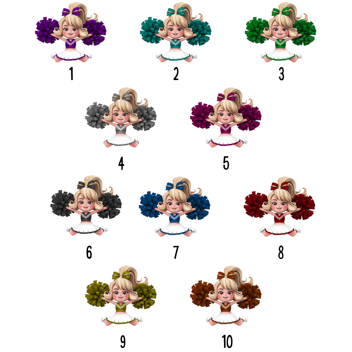 Cartoon Cheerleader Girl - Personalized Acrylic Ornament - Christmas Gift For Girls, Cheerleading Team Members