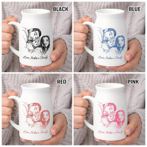 Custom Photo Vase, Personalized Family Photo Vase, Line Art Portrait Vase, Love Makes a Family Gift, Custom Picture Flower Vase