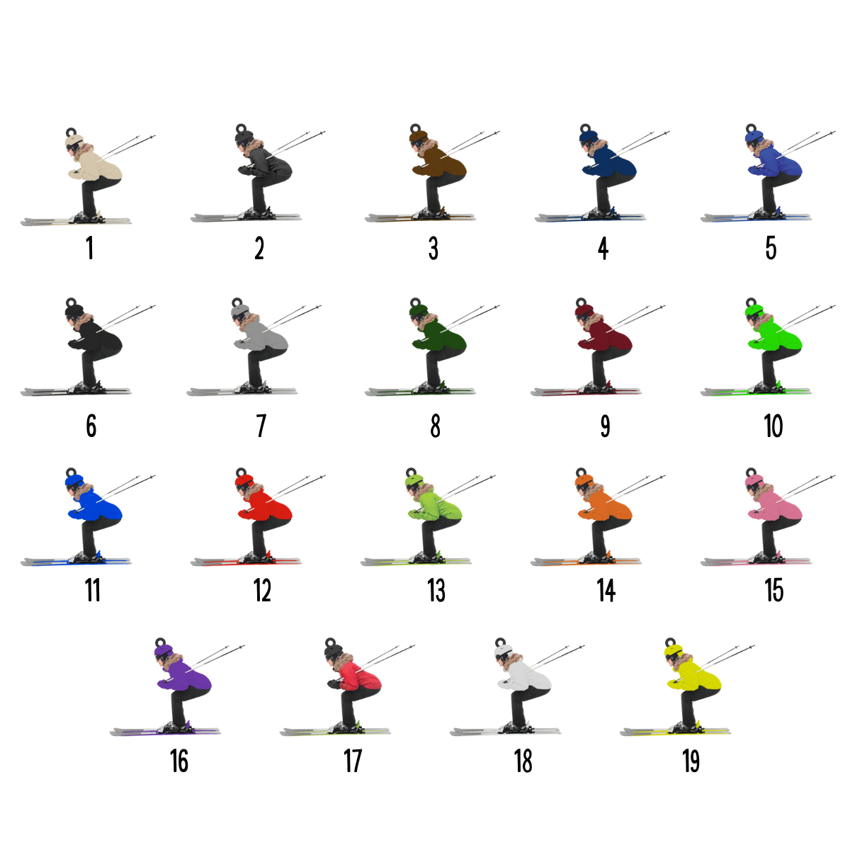 Custom Name Skier Ornament, Personalized Christmas Ornament For Ski Lovers