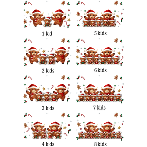 3D Faux Crochet Effect Christmas Grandma Grandkids Highland Cow Together - Personalized Doormat - Christmas Gift For Grandpa & Grandpa