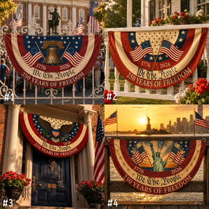 250th Anniversary Bunting Flag, 250th Anniversary Banner, We The People 1776 2026, Patriotic Porch Fence Semiquincentennial Decor