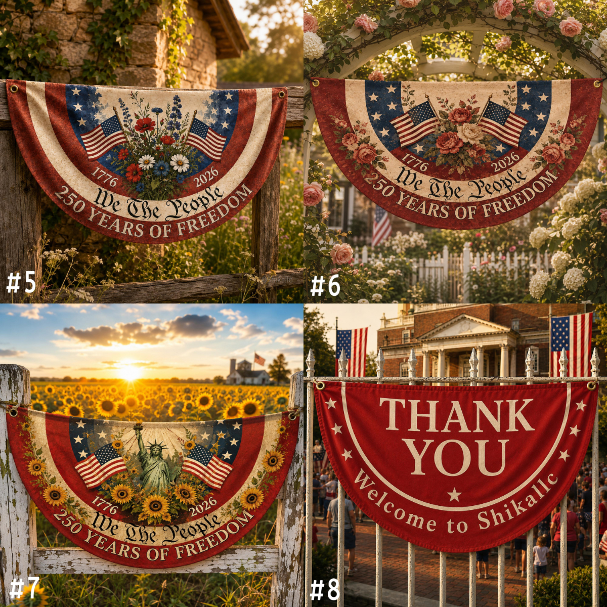 250th Anniversary Bunting Flag, 250th Anniversary Banner, We The People 1776 2026, Patriotic Porch Fence Semiquincentennial Decor