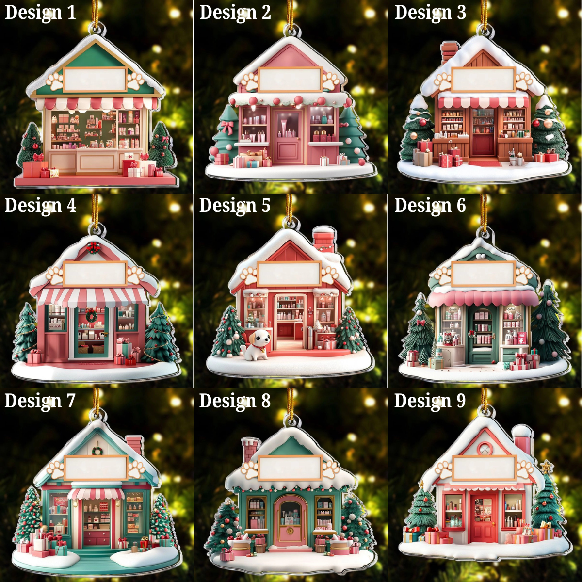 Pet Salon Pet Grooming Flat Ornament - Personalized Acrylic Ornament - Christmas Gift For Pet Salon Owner