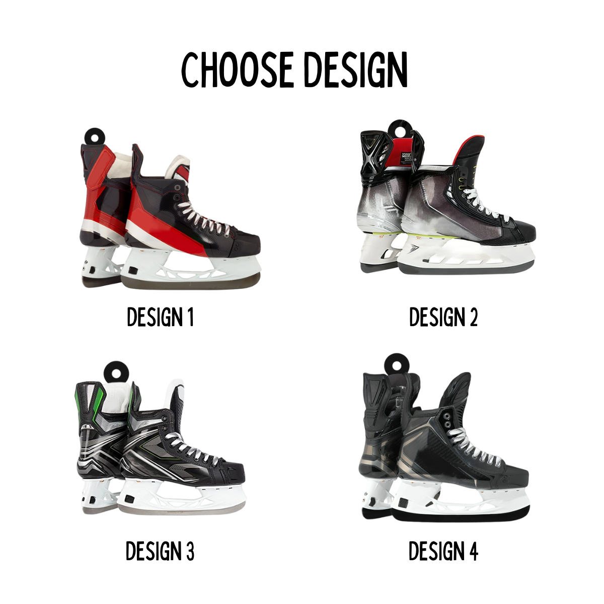 Hockey Skates - Personalized Acrylic Ornament - Christmas Gift For Ice Hockey Lovers