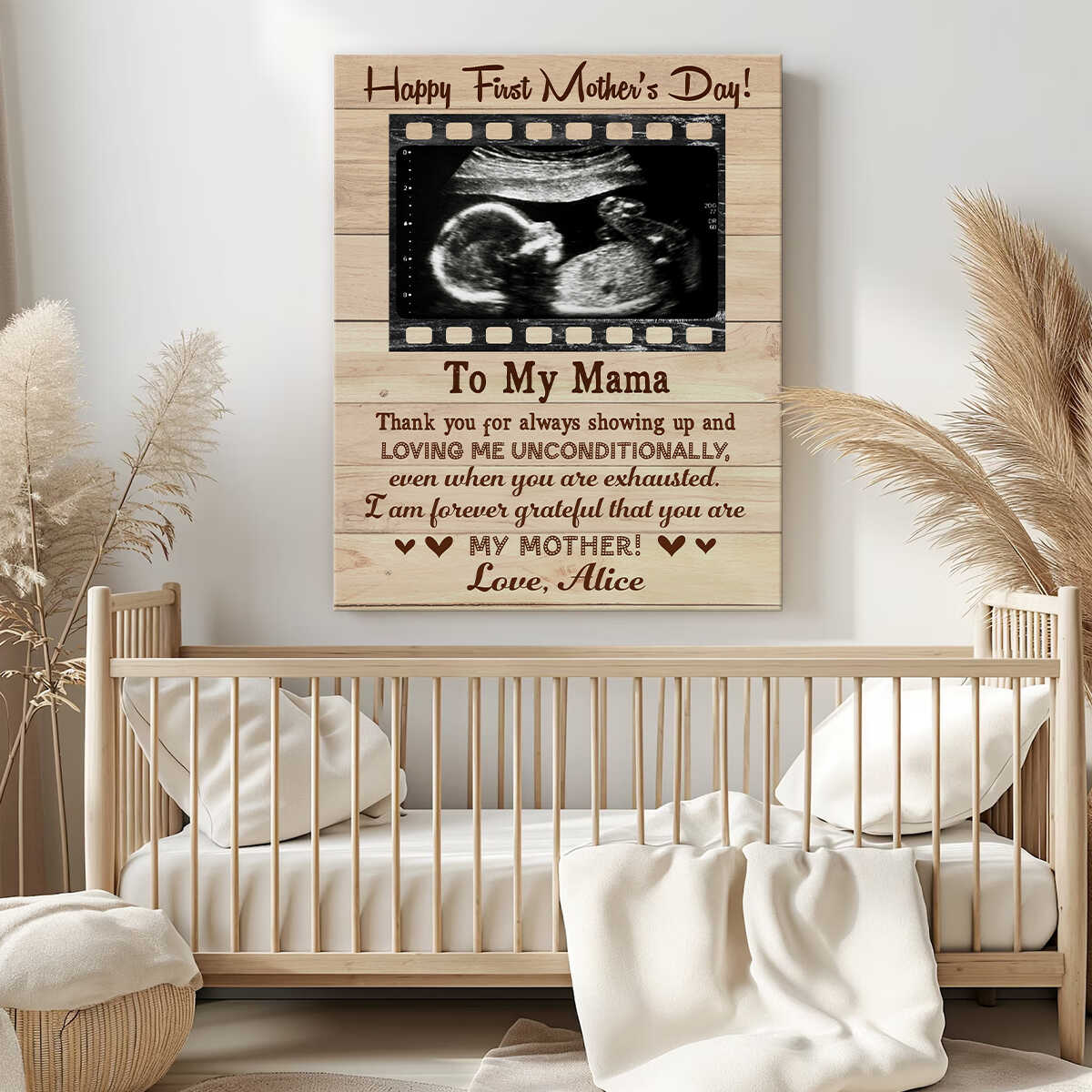To My Mama Happy First Mother s Day Canvas, Personalized Photo Gift For New Mom, First Time Mom Gifts