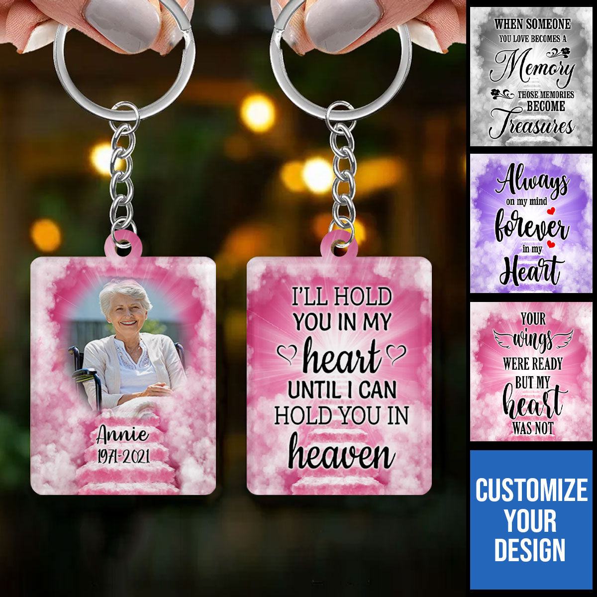 Personalised Memorial Keyrings-Memorial Keyrings-Custom Memorial Gifts