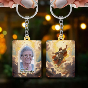 Personalized Jesus Keyring-Personalized Memorial Religious Gift-Picture On Keychain