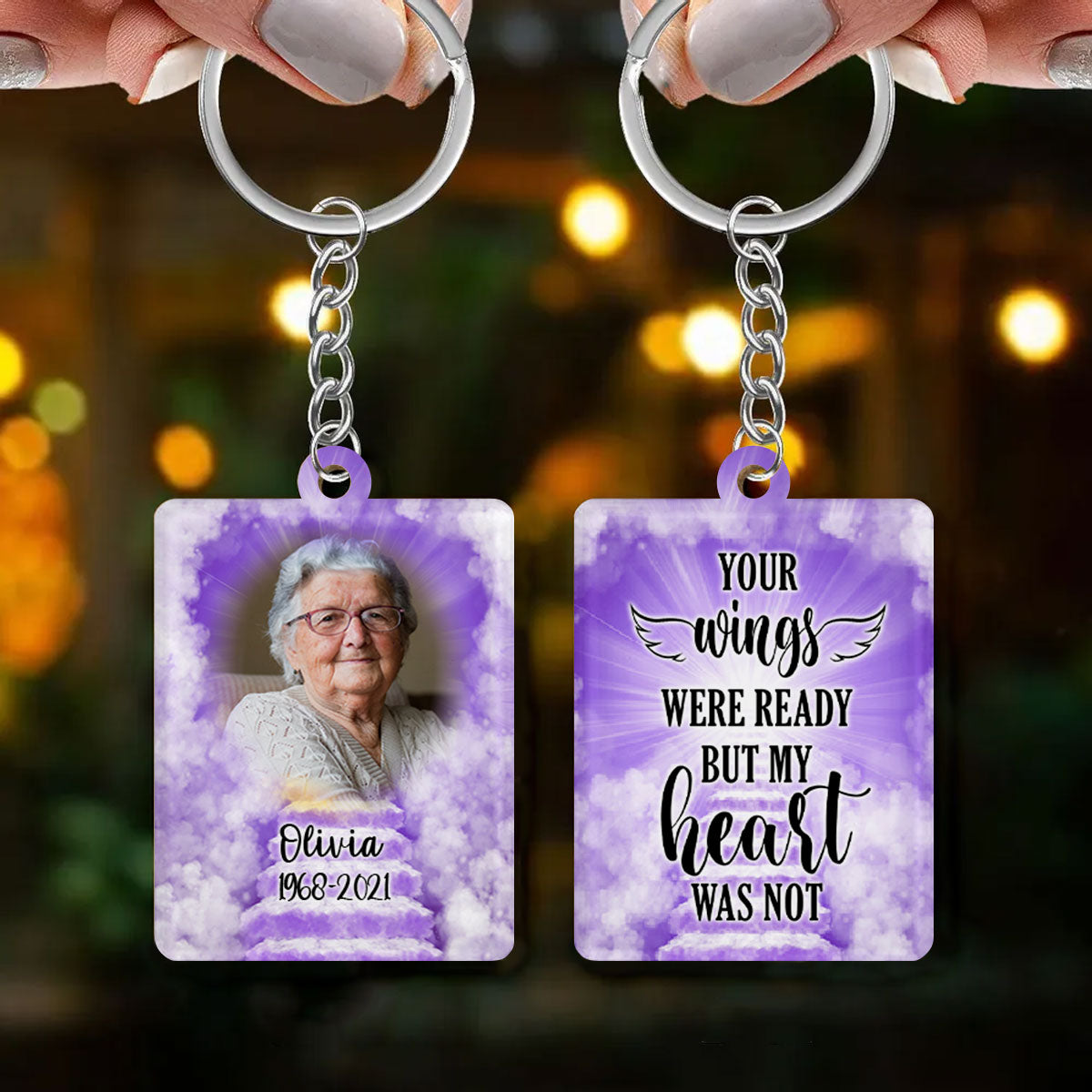 Personalized Memorial Keychains-Memorial Keychain Keepsakes-Custom Photo Memorial Gifts