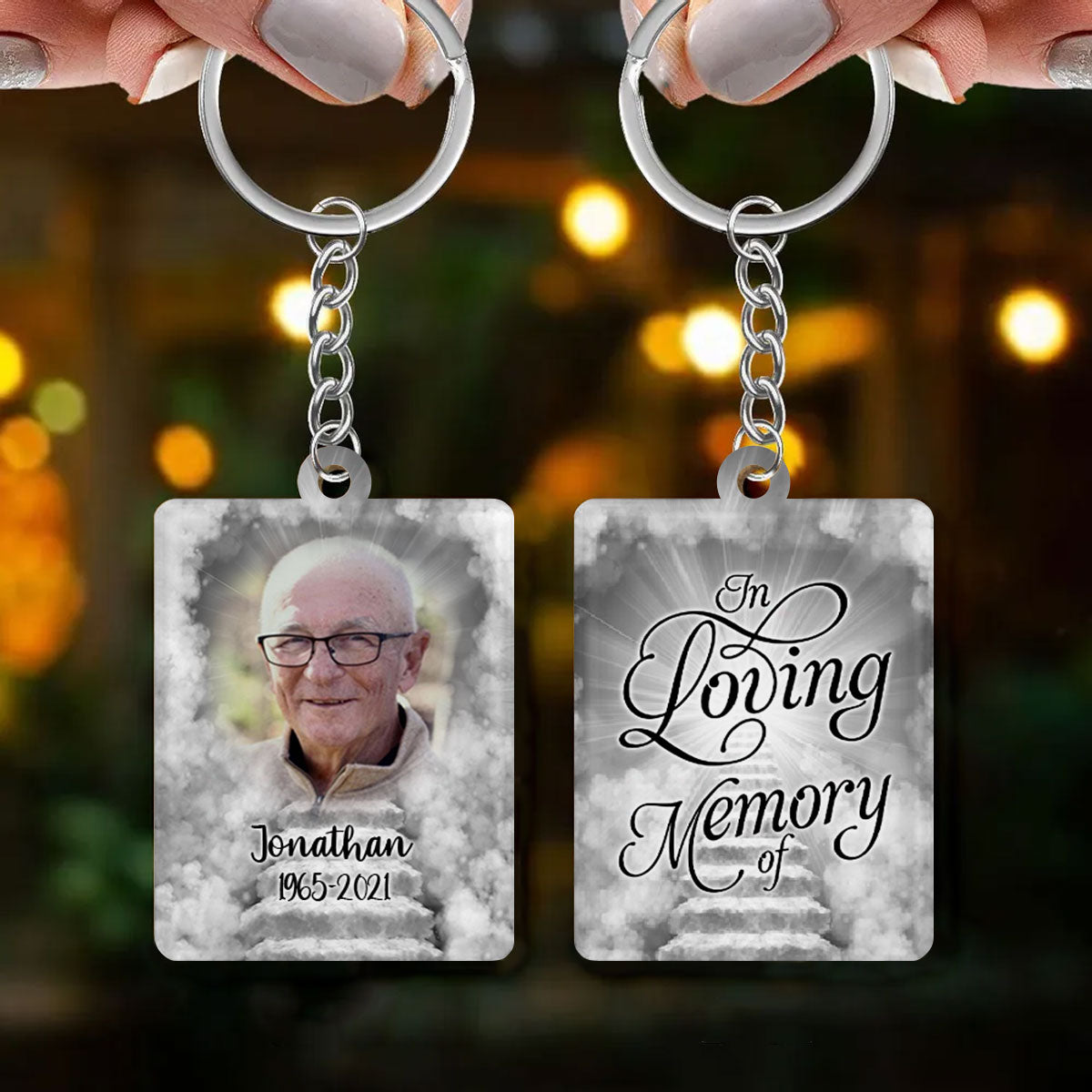 Picture Memory Keychain-Memorial Keychain-Custom Remembrance Gifts