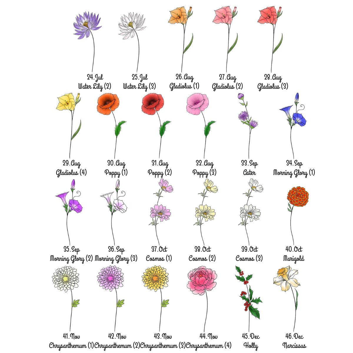 Birth Month Flower Gift For Grandma - Personalized Canvas - Gift For Mom Grandma, Mother's Day Gift