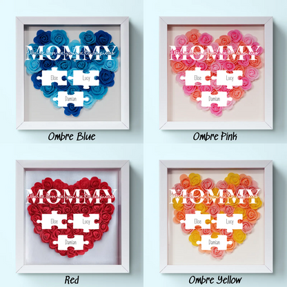 We Love You To Pieces - Personalized Flower Frame Box - Gift For Mom, Mother's Day, Birthday Gift