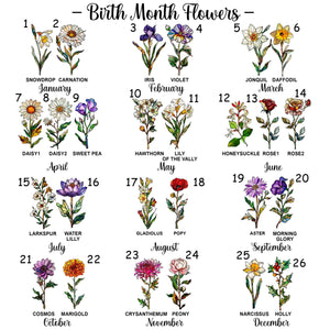 Personalized Birth Month Flower Bouquet Suncatcher Stained Glass, Mothers Day Gift, Grandma Gift, Mom Gifts