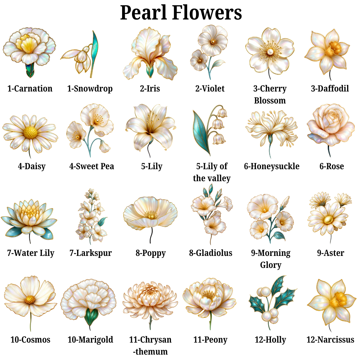 3D Pearl Effect Birth Flowers Sisters From The Same Garden - Personalized Crystal Ornament - Christmas Gift For Sisters, Besties