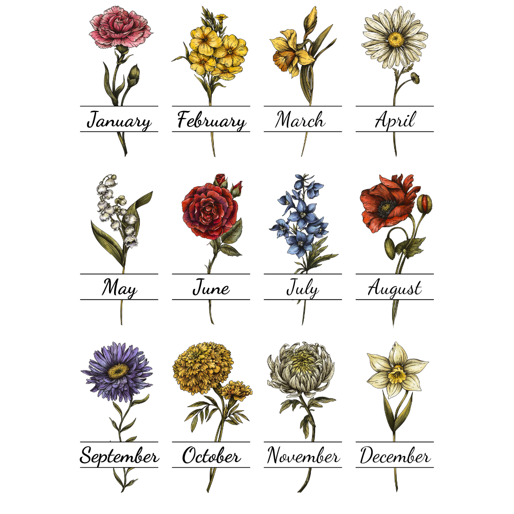 Birth Month Flower With Name - Personalized Square Jewelry Box - Gift For Mom, Mother's Day, Birthday Gift