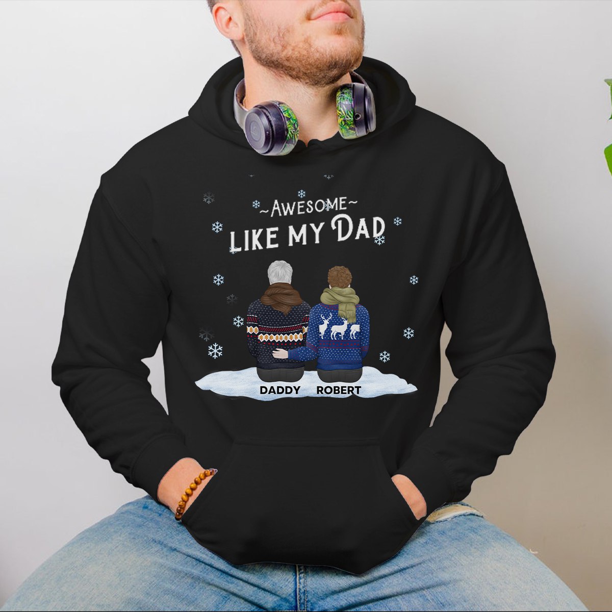 Awesome Like My Dad Christmas - Personalized Hoodie - Gift For Father, Christmas Occasion