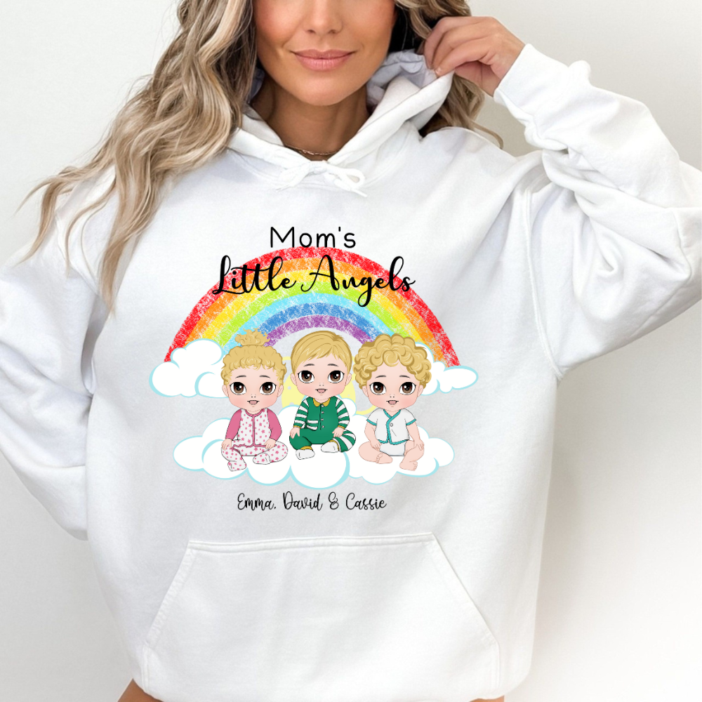 Mom's Little Prince & Princess - Personalized Hoodie - Gift For New Mom