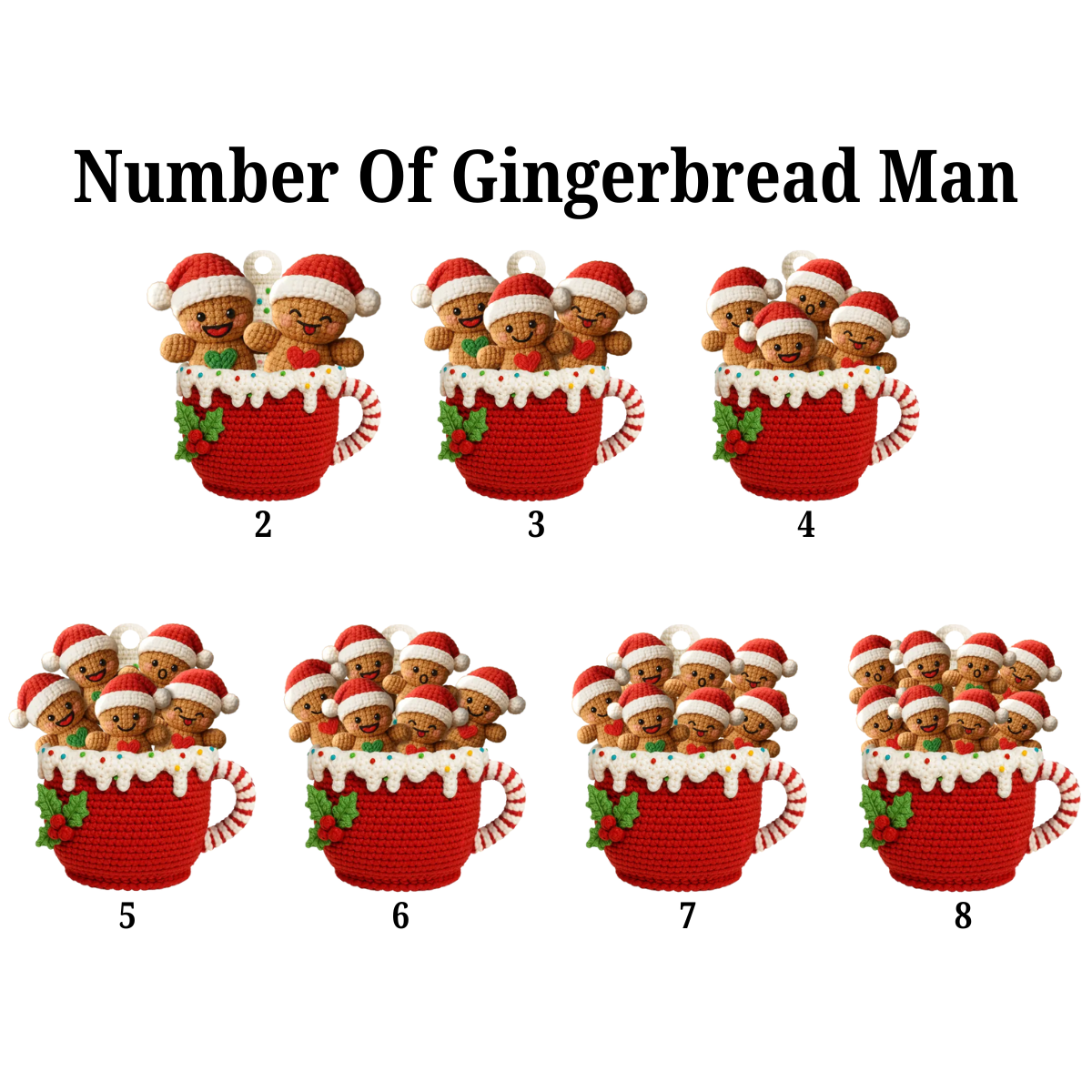 Custom Crochet Gingerbread - Personalized Acrylic Ornament - Christmas Gift For Family