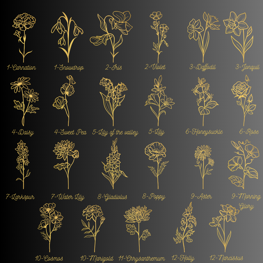 Friends Sisters Besties Birth Month Flowers - Personalized Jewelry Plate - Gift For Friends Sisters Besties