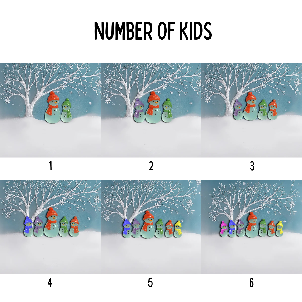 3D Effect Sea Glass Snowman Grandma & Grandkids - Personalized Ceramic Ornament - Christmas Gift For Grandchildren, Grandma