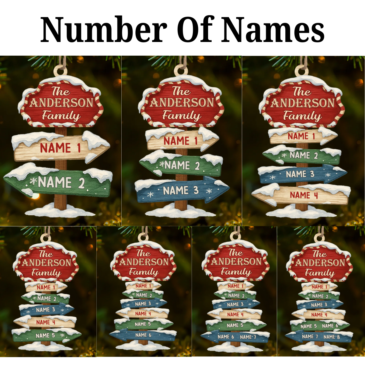 Family Where Love Begins And Never Ends - Personalized Wooden Ornament - Christmas Gift For Family