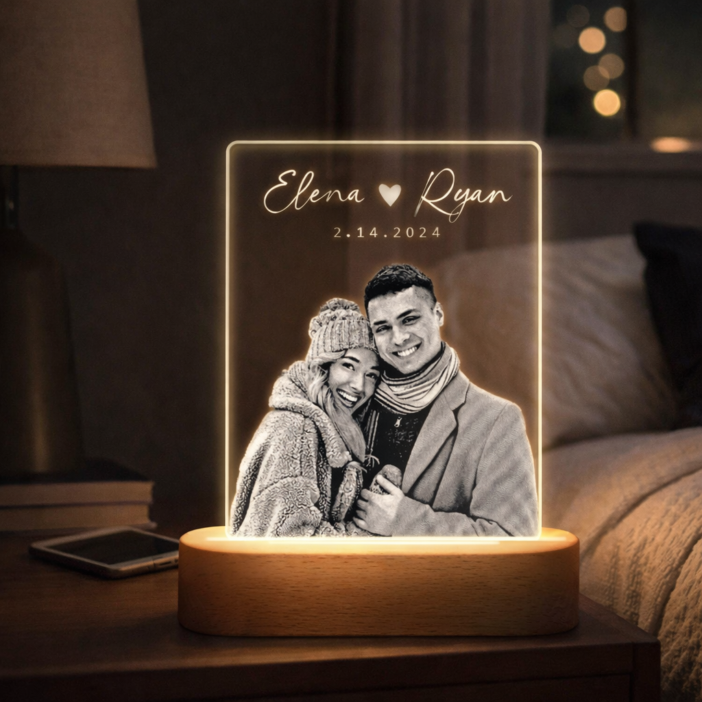 Custom Picture Night Light, Wedding Gifts for Couple, Personalized Photo Lamp, Anniversary Gift, Photo Night Light, Valentine Gifts For Couple