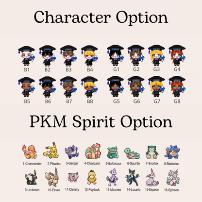 Custom PKM Graduation Card, Pixel Style Diploma Card, Grad Gift for Game Lovers, Custom Class of 2026 Gift, Grad Keepsake