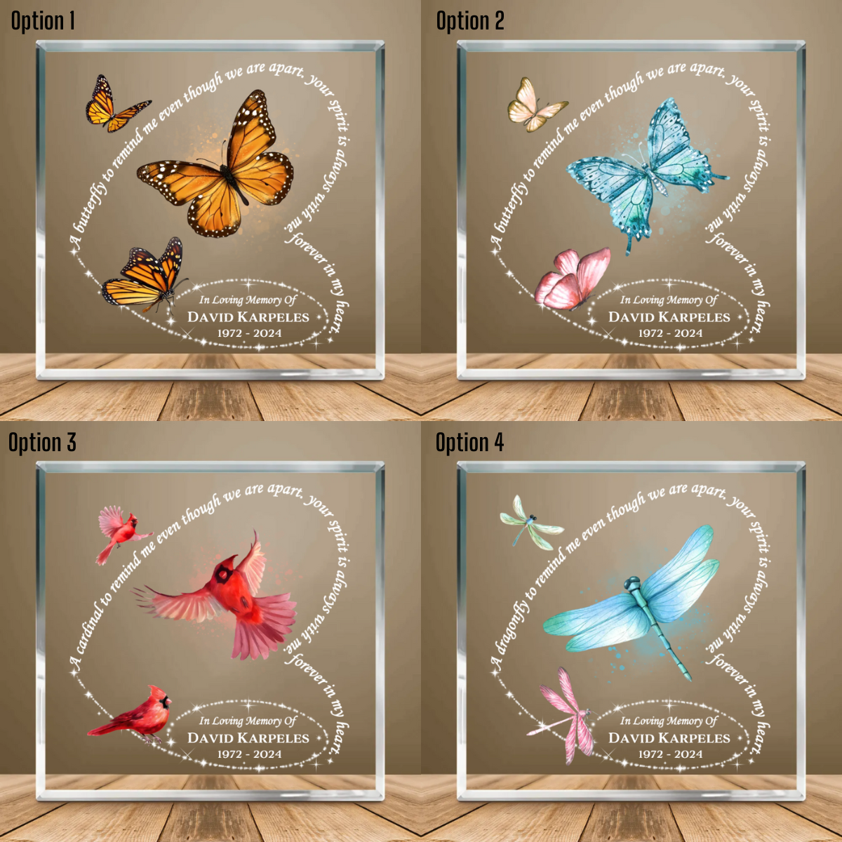 Sympathy Gift For Loss Of Mom, Butterflies Memorial Gift for Loss of Loved One, Memorial Butterfly Acrylic Block