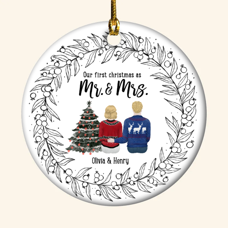 Our First Christmas Couple - Personalized Ornament - Christmas Gift For Couple, Husband, Wife banner-ornament-couple.png