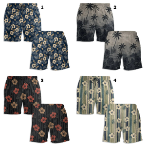 Butt Crack Beach Shorts Tropical Vacation Swim Trunks, Personalized Beach Shorts