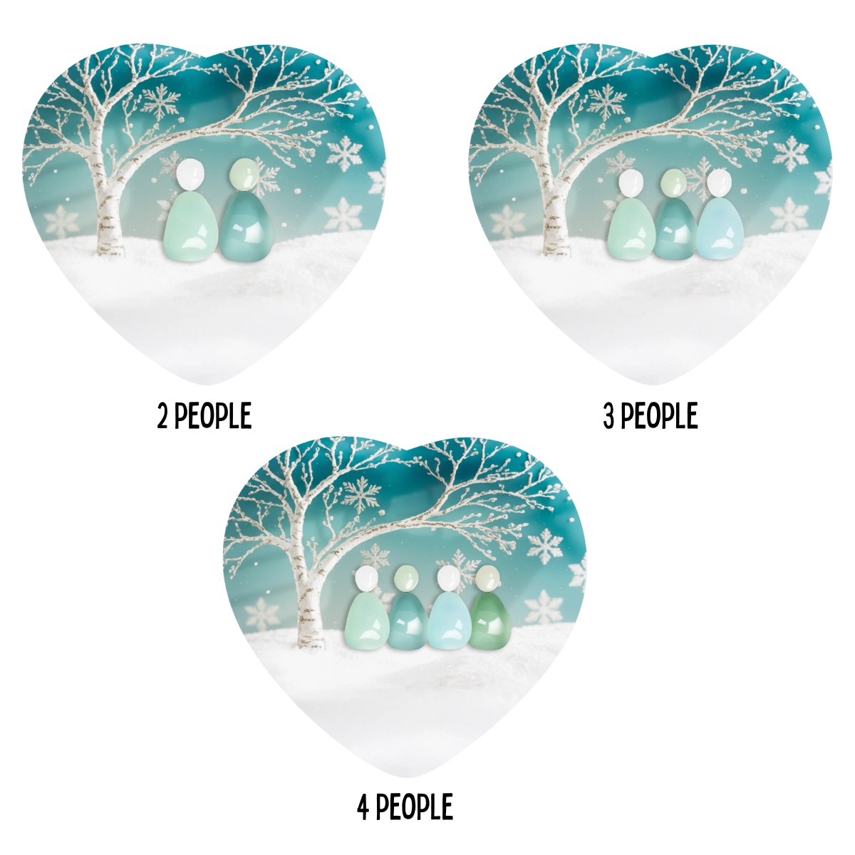 Sea Glass Friends Under Winter Tree - Personalized Ornament - Christmas Birthday Gifts Besties, Sisters