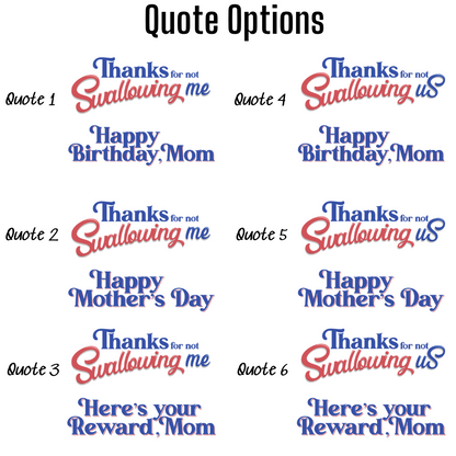 Thanks For Not Swallowing Us - Personalized Marble Mug - Gift For Mom, Mother's Day, Birthday Gift
