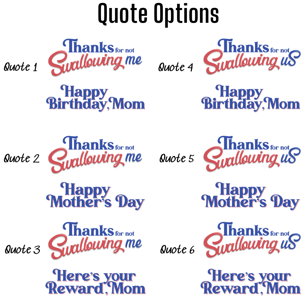 Thanks For Not Swallowing Us - Personalized Marble Mug - Gift For Mom, Mother's Day, Birthday Gift