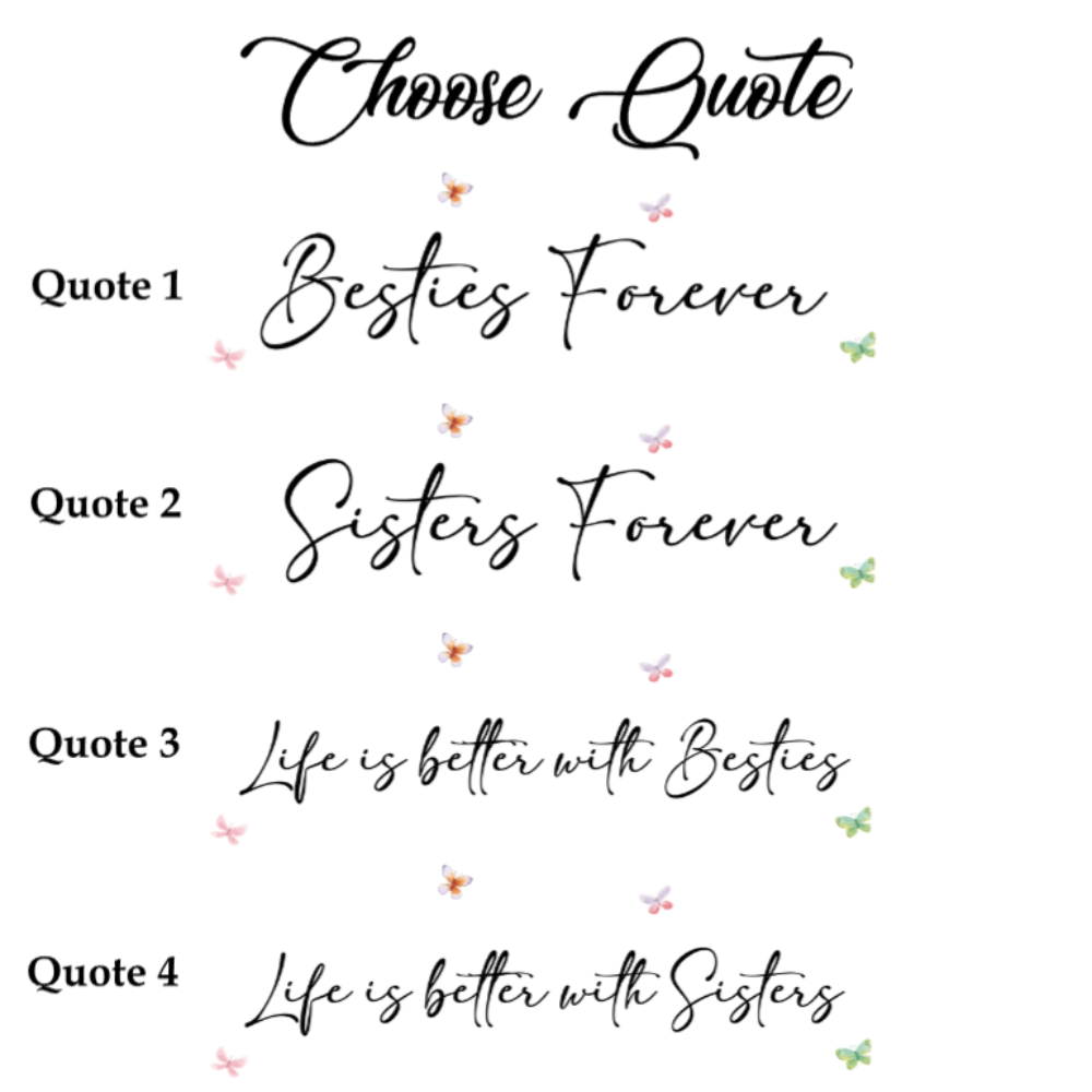 Life Is Better With Besties Sisters Colorful Butterflies - Personalized Jewelry Plate - Gift For Besties, Sisters, Friends