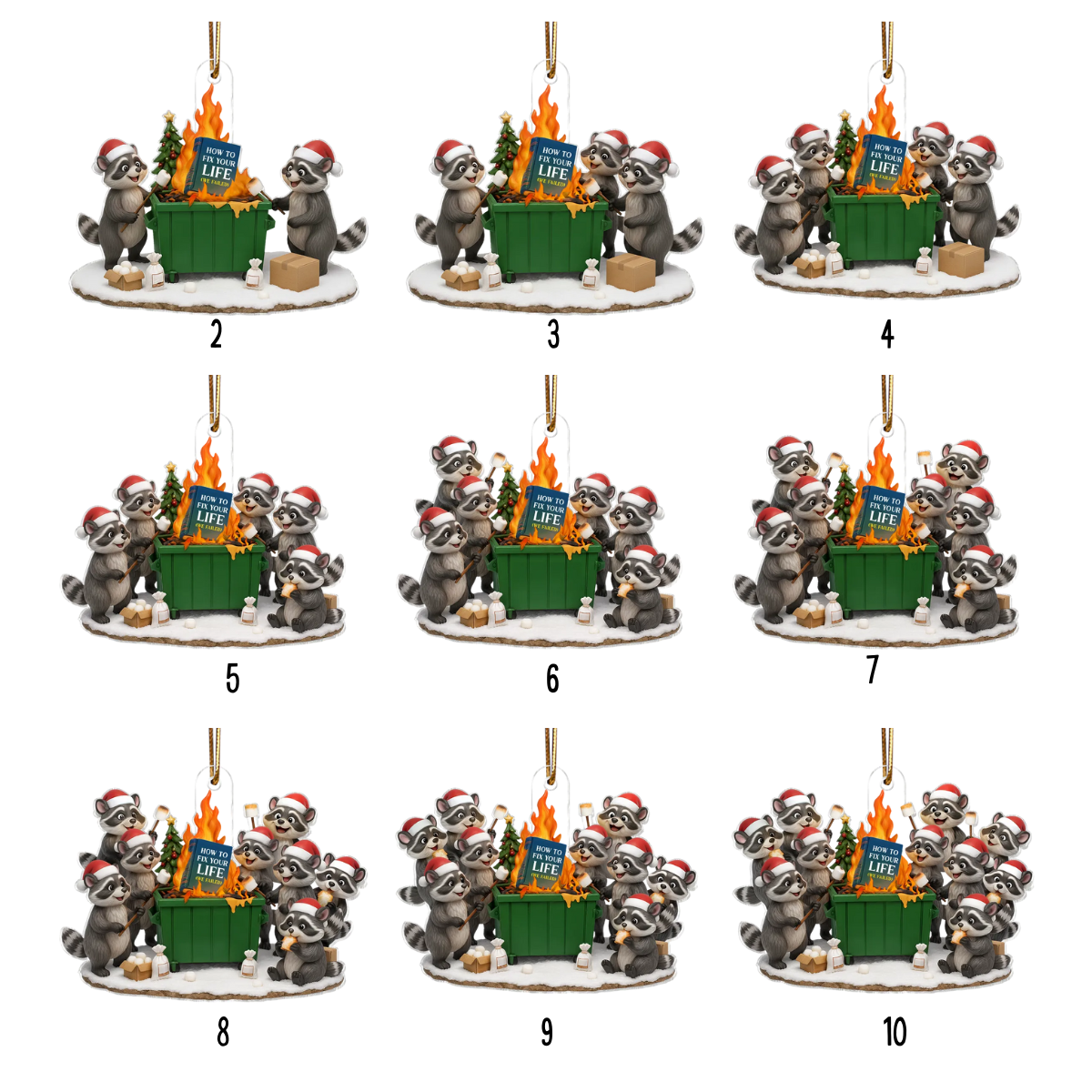 Dumpster Fire Besties - Personalized Acrylic Ornament - Funny Holiday Gift for Best Friends