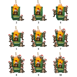 Cunning Raccoon Office Chaos Dumpster Fire Response Team - Personalized Acrylic Ornament - Funny Holiday Gift for Coworkers