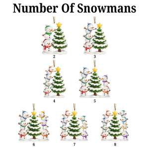 Snowman Family Stack 3D Effect Christmas Tree - Personalized Acrylic Ornament - Christmas Gift For Family