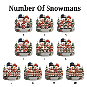 Snowman Family 2D Flat Ornament, Personalized Acrylic Ornament, Christmas Gifts For Grandpa, Grandma, Family
