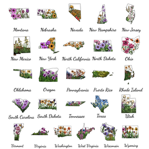 Wish We Lived Closer Wildflower State Map - Personalized Pottery Mug - Gift For Family, Bestie, Long Distance Relationship