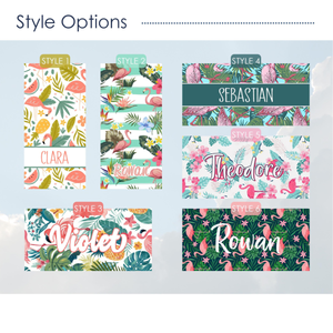 Custom Flamingo Tropic Summer Beach Towel, Flamingo Jungle Theme Gift, Custom Name Holiday Travel Bath Towel, Beach Lover's Gift, Gift for Girls