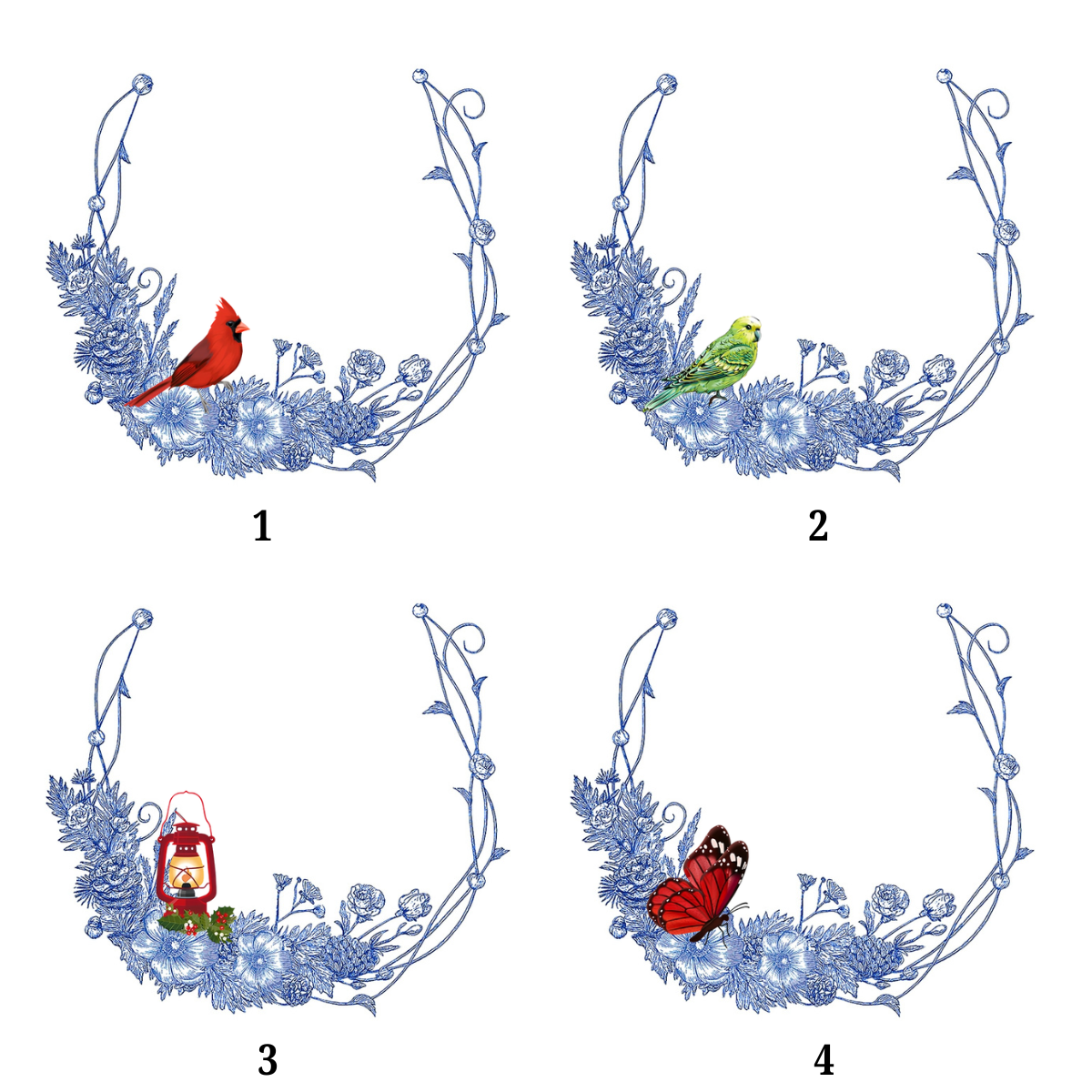 I Am Always With You Blue Toile Custom Photo - Personalized Ornament - Memorial Gift