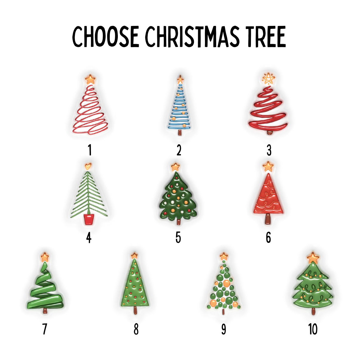 3D Effect Printed Family Christmas Tree Names - Personalized Ornament - Christmas Gift For Family