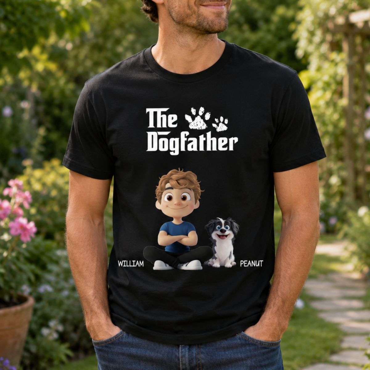 The Cool Dog Father - Personalized T Shirt - Gift For Dog Owners, Dog Lovers, Father's Day Gift